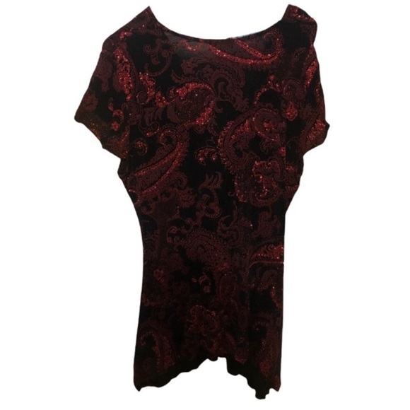 METAPHOR  Black And Red Twist Knot Blouse
With BLING SIZE XL - Picture 4 of 14